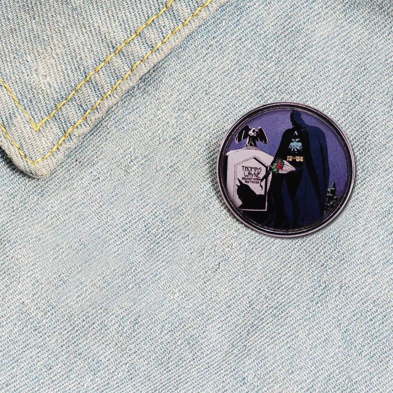 80s Classic Movie Hero Villain Tombstone Comic Button Badge Halloween Pin Jewelry