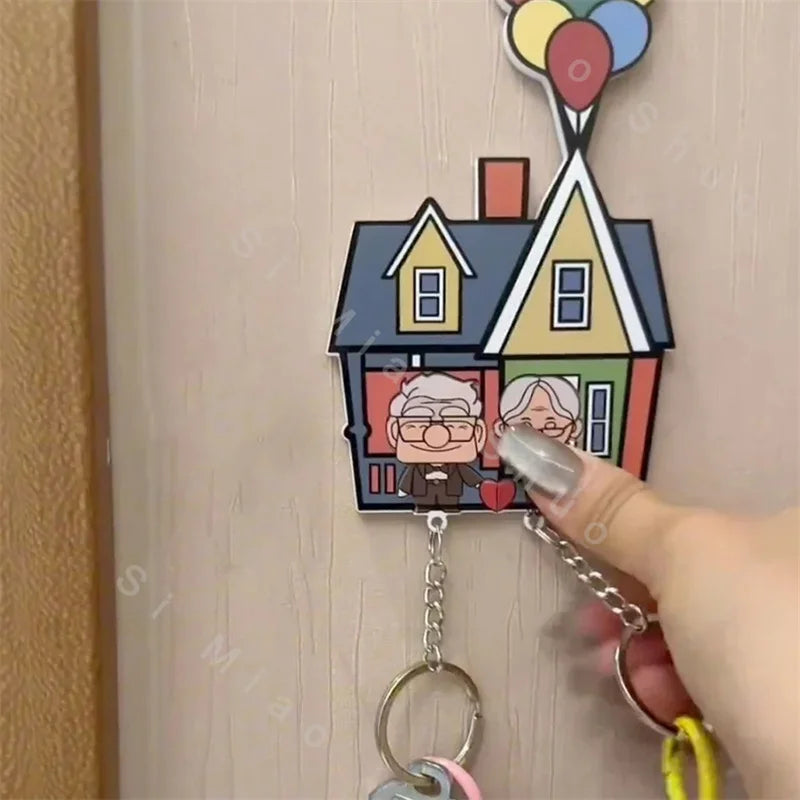Key Holder Cute Couple Keychain Hanger Wall Home Decor Keyring Pendant Acrylic Nomagnetic Refrigerator Sticker Key Storager Gift