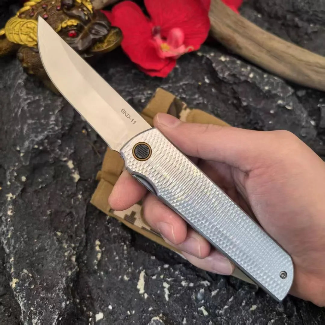 Trskt Tactical Folding Knife ,Cool Camping Knives ,Hunting Survival Tool Aluminum alloy Handle