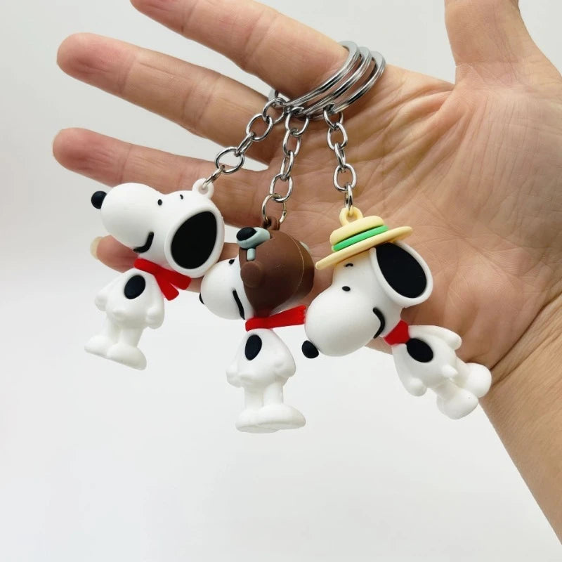 Snoopy Keychain PVC Key Ring Charlie Doll Pendant Cute Bag Ornament Men Woman Car Keys Cartoon Pendant Accessories Fashion Gift