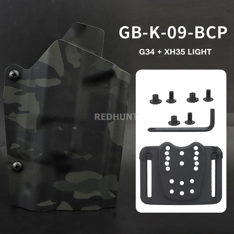 Hunting Gun Holster Kydex Pistol Case Light TLR-1 X400 X300 XC1 Bearing Waist Gun Bag for G17/19/19X/45/43/43X/20/29