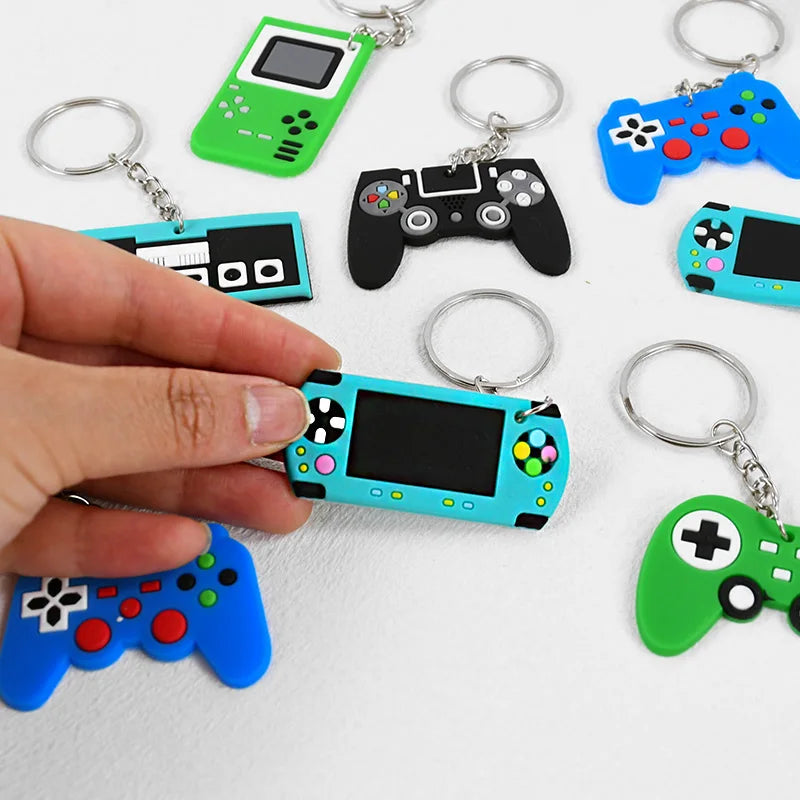 6/12/24Pcs Video Game Machine PVC Keychains Kids Birthday Party Favors Gift for Guest Goodie Pinata Fillers Backpack Pendant Toy