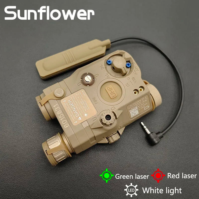 Tactical PEQ15 Red Green IR Laser Dot Sight Aiming Laser White LED Scout Light For 20mm Rail Airsoft Hunting Weapon Light PEQ-15