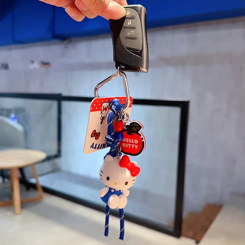 Hello Kitty Keychain Girls Bag Kt Cat Cartoon Doll Toy Exquisite Key Chain Kawaii Surprise Girls Kids Gifts