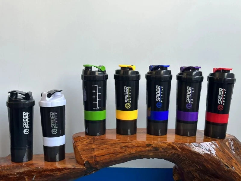 3 Layers Shaker Protein Bottle Powder Shake Cup Large Capacity Water Bottle Plastic Mixing Cup Body-Building Exercise Bottle