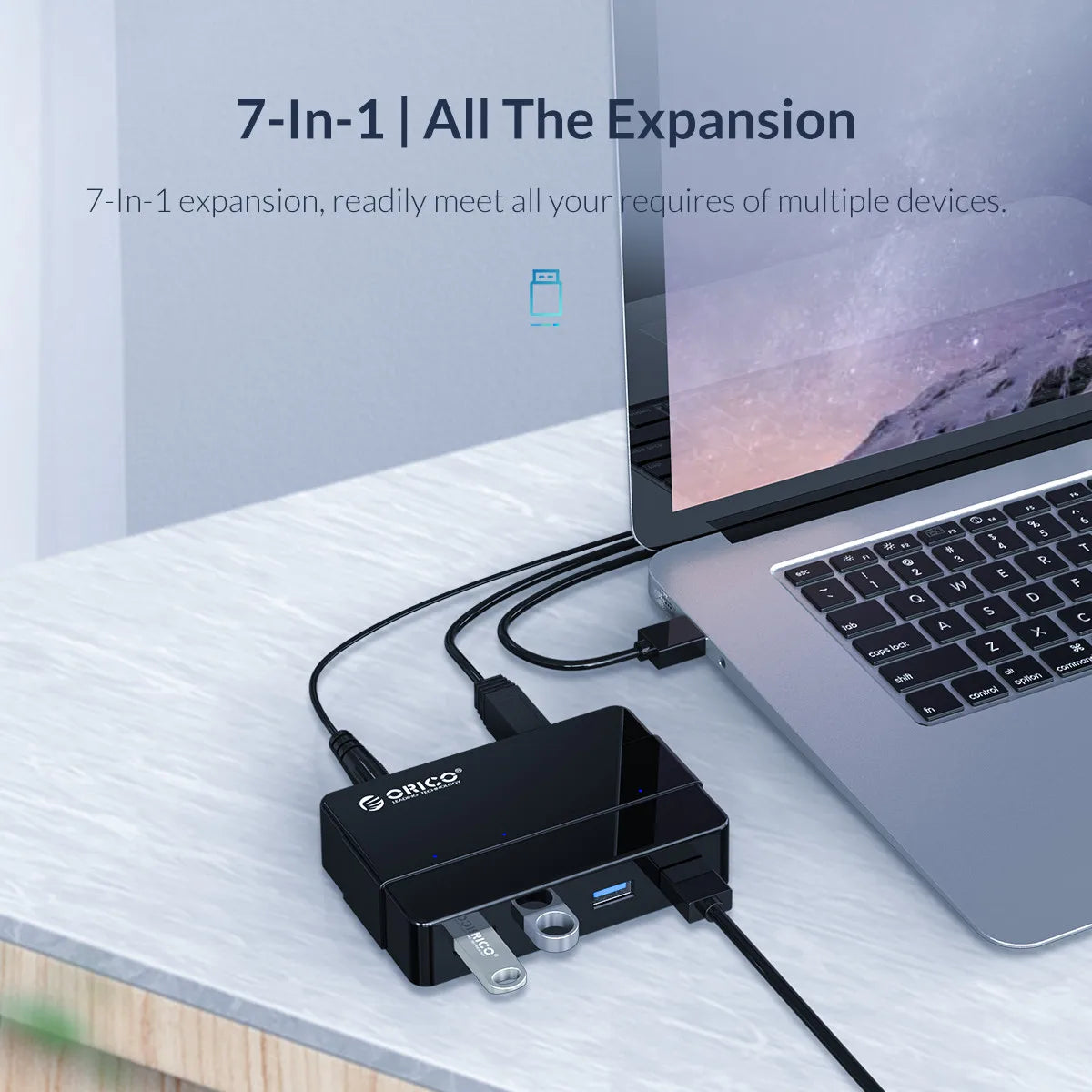 ORICO 4 7 Ports USB 3.0 High Speed Hub with 12V Power Adapter USB Splitter OTG Adapter for Desktop Laptop Computer Accessories