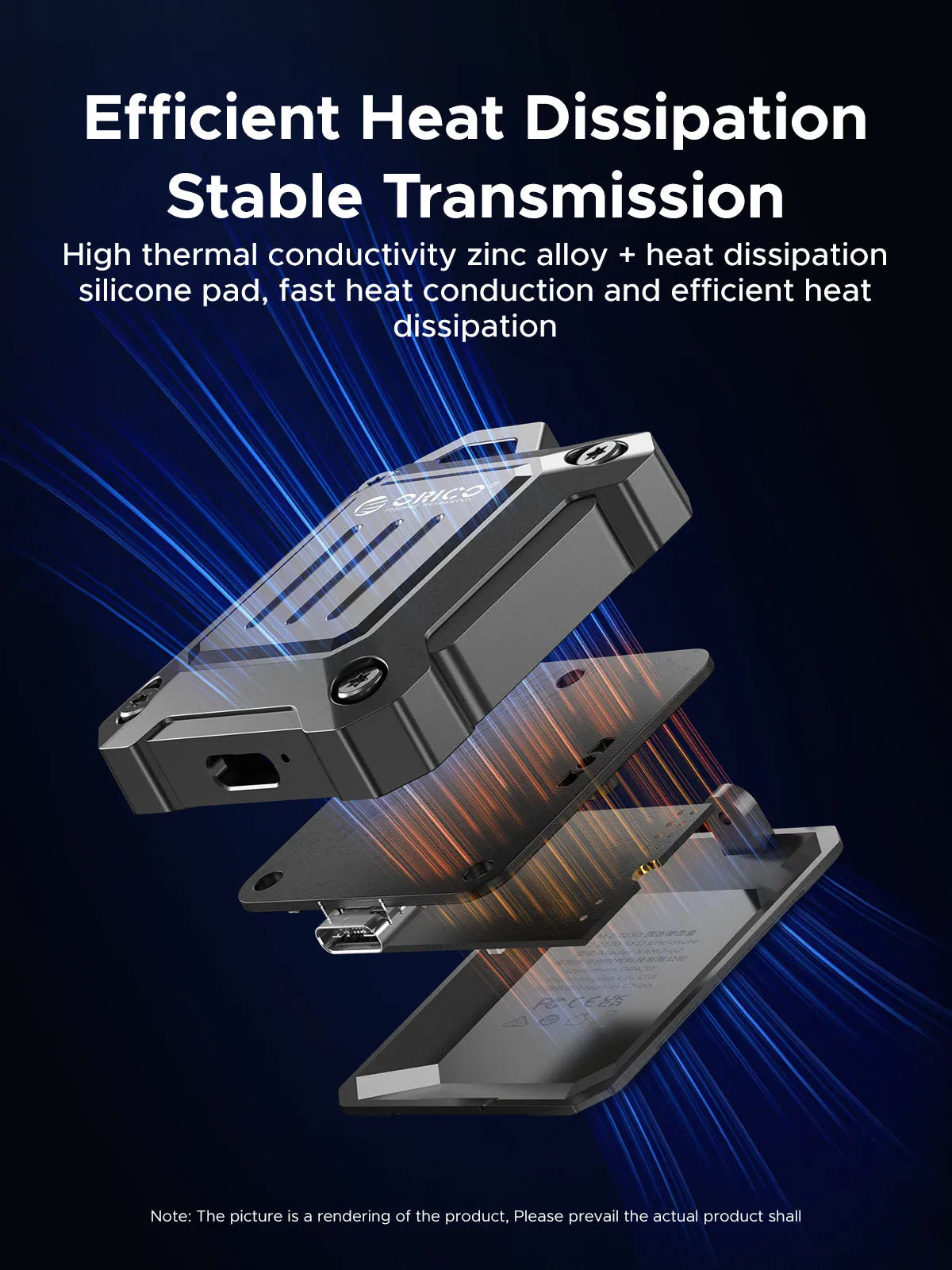 ORICO 2230 SSD Enclosure M.2 NVMe SSD Enclosure USB 3.2 Gen 2 10Gbps NVME PCI-E M-Key 2230mm External SSD Drive Enclosure