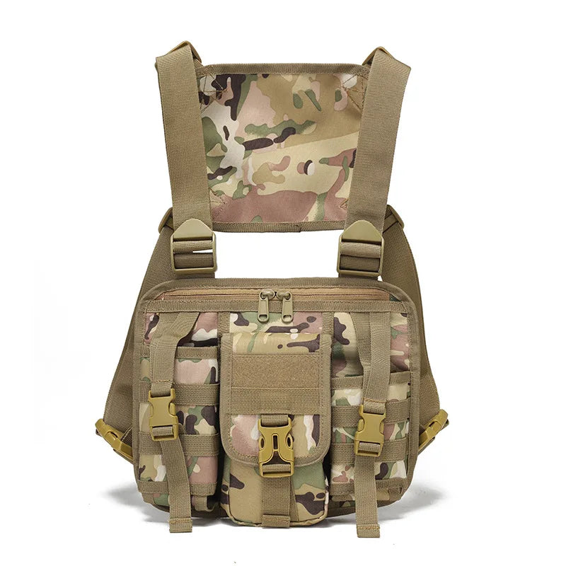 Men's Fishing Chest Bag Tactical Molle Lures Waist Pack Outdoor Hiking Climbing Backpack Large Sports Hunting Vest Fanny Pack