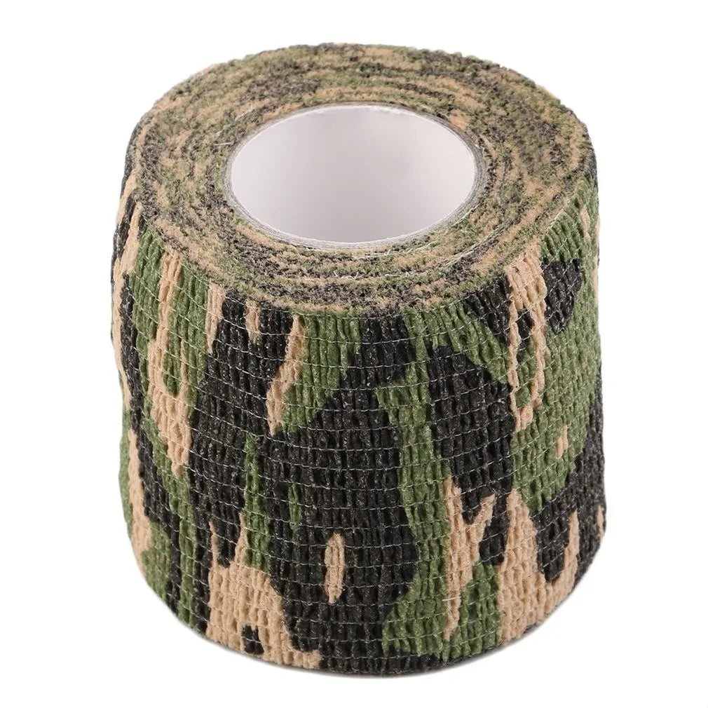 Hand Tool Camo Form Reusable Self Cling Camo Hunting Rifle Provide Insulation Fabric Tape Wrap Polyester Camouflage Equipment