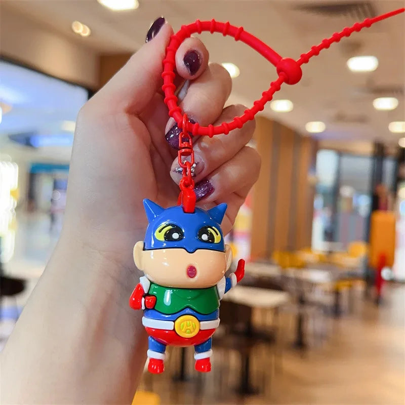 Kawaii Anime Crayon Shin-Chan Keychain Cute Cartoon Car Key Ring Schoolbag Decoration Gifts for Friends
