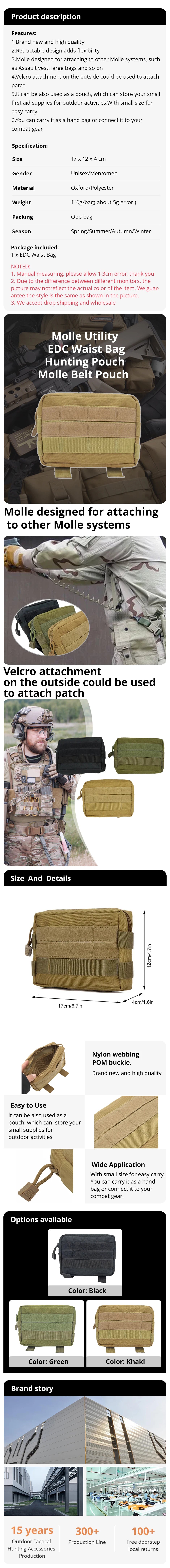 Tactical EDC Waist Bag,Hunting Pouch,Molle Belt Pouch,Outdoor Sports Hunting Bag,Tactical Vest Accessories Bag