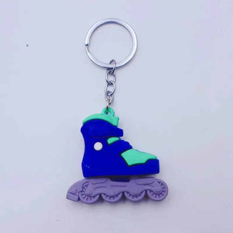 PVC Cartoon Roller Skates Shoes Keychain DIY Jewelry Men Boy Grils Souvenir Party Gifts
