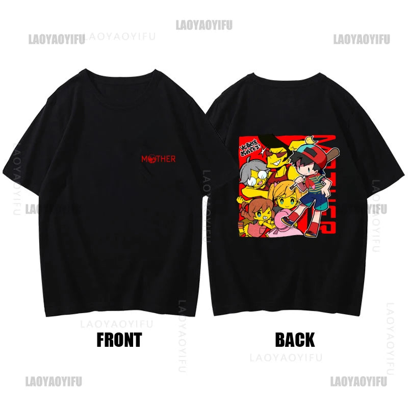 Heroes Man's TShirt Mother Earthbound Game Crewneck Tops Fabric T Shirt Funny Cotton Gift Idea  Fashion Short Sleeve Clothing