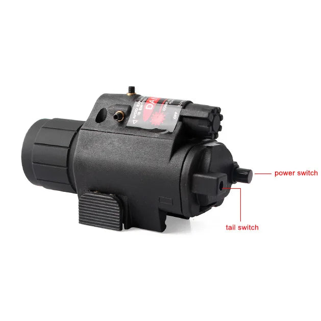 Tactical Pistol Red Laser Sight LED Torch Laser 2 in 1 with Rat Tail Three modes Adjustable for 20mm Picatinny Rail Weapon Light