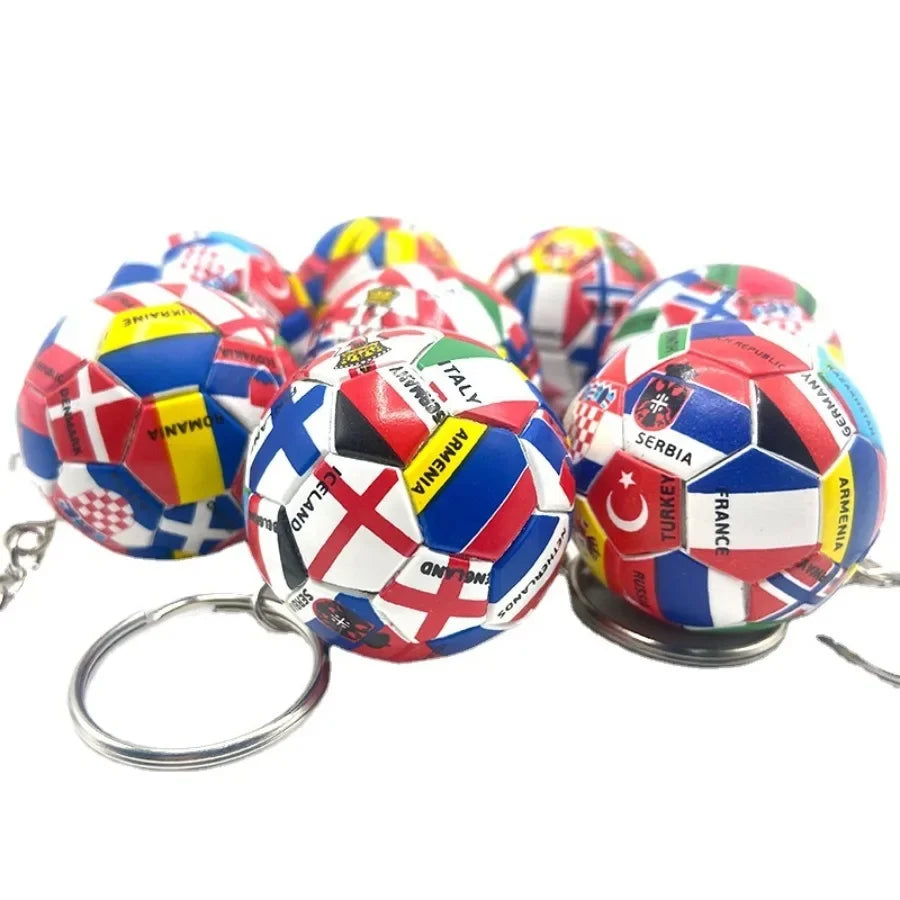 3D Sports Football Keychains Plastic Souvenirs PVC Keyring Men Soccer Fans Keychain Pendant Bag Hanging Decoration Fans Gift