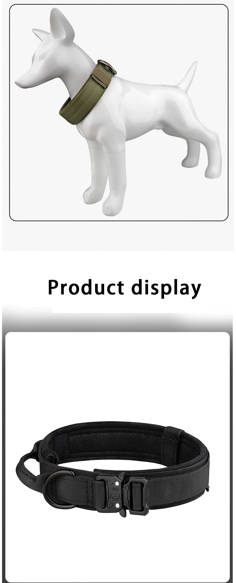 Pet Products Outdoor Tactical Dog Collar Metal Buckle Breathability Nylon Collar Medium and Large Dog Training Neck Collar Dog