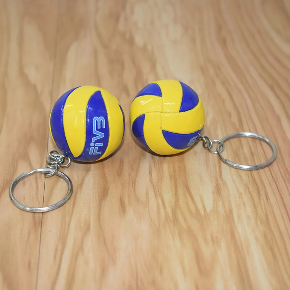 1xFashion PVC Volleyball Keychain Ornaments Business Volleyball Gifts Beach Ball Sport For Players Men Women Key Chain Gift 2024