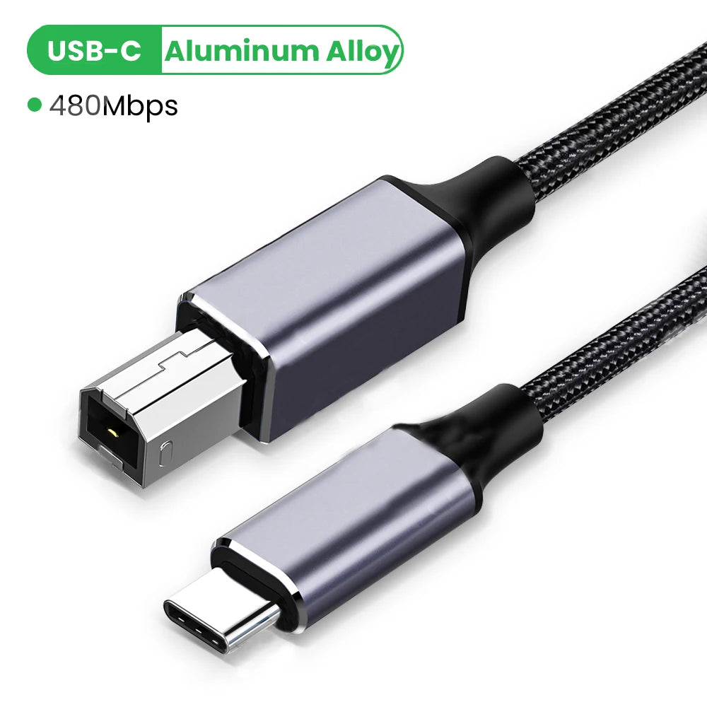 Type C to USB B 3.0 Data Cable USB C Male to USB B Male Adapte Cable For Docking Station External Hard Drivers Scanner Printer