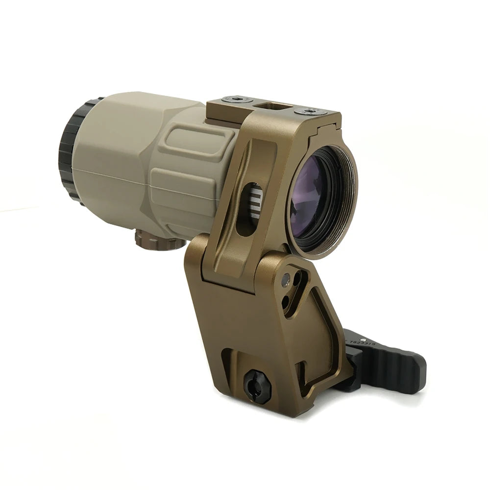 Tactical G45 5X Magnifier Scope With FAST FTC Mount Combo For Airsoft with US Flag Original Markings Black And FDE Colors