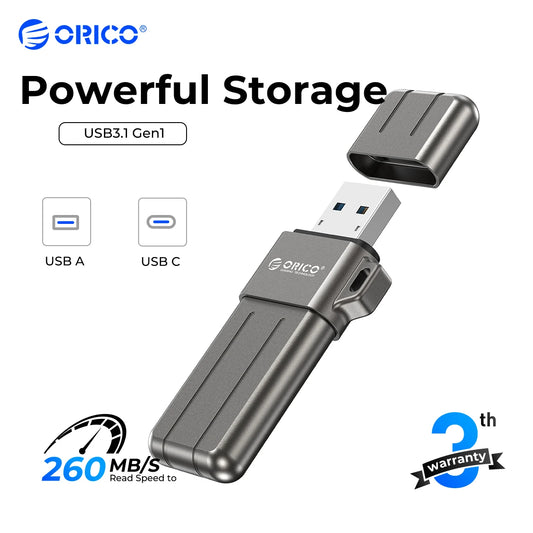 ORICO 256GB USB 3.2 Pen Drive 260MB/S Aluminum USB Flash Drive 128GB 64GB 32GB Colorful Pendrive for Type-C Android Micro/PC