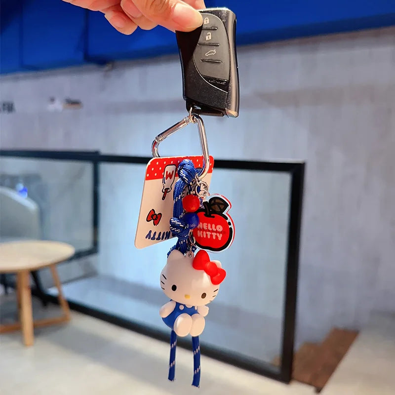 Hello Kitty Keychain Girls Bag Kt Cat Cartoon Doll Toy Exquisite Key Chain Kawaii Surprise Girls Kids Gifts
