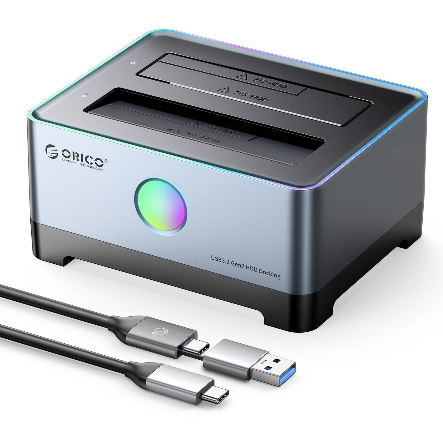 ORICO 2 Bay HDD Docking Station with Offline Clone SATA to USB 3.0 Hard Drive Docking Station for 2.5/3.5 inch Hard Drive Case