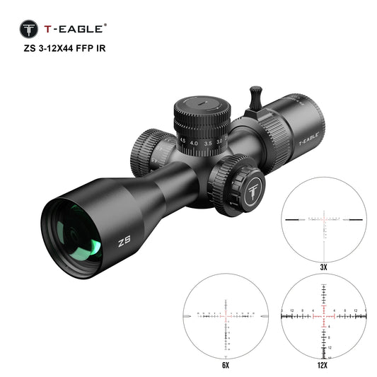 T-EAGLE ZS 3-12x44 FFP IR Rifle Scope Spotting Tactical Riflescope Strong Shockproof Air Gun Sight Hunting Optic Airsoft lunete