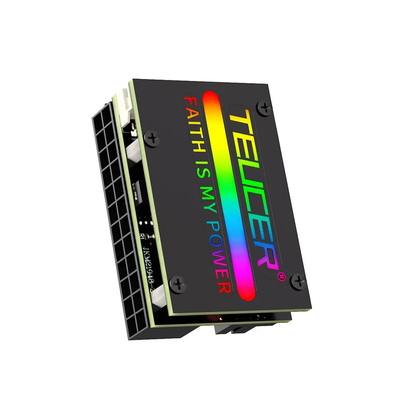 COOLCIRC ATX Power Supply 24Pin to 90 Degree Adapter 5V RGB Mainboard Motherboard Cable Connector Modular DIY PC Accessory