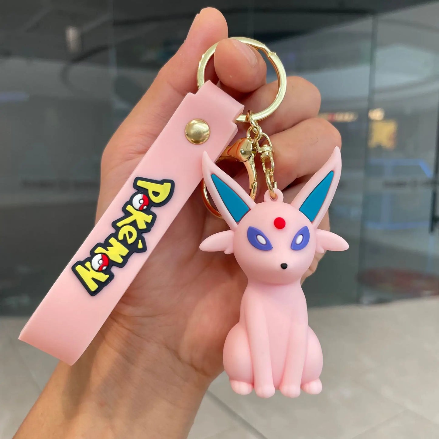 Pokemon Keychain Toys Cute Sylveon Vaporeon Leafeon Espeon Umbreon Kawaii Cartoon Anime PVC Bag Pendant Doll Kids Birthday Gift