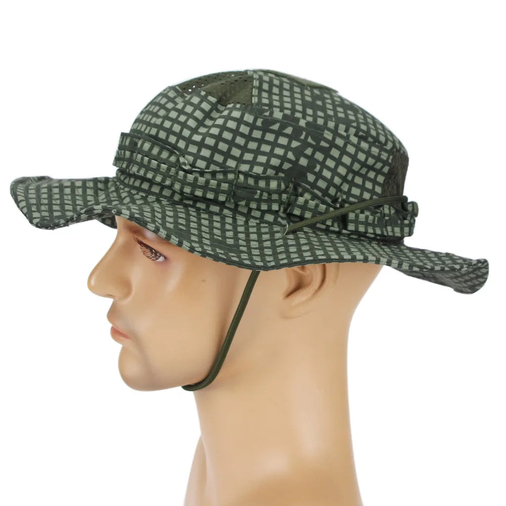 Tactical 2.0 Boonie Hat Summer Mesh Camouflage Combat Cap Multicam Outdoor Sports Training Fishing Hiking Camping Hunting Hats