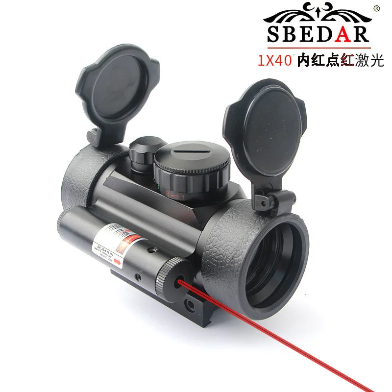 Tactical HD101 Red Dot Sight Series with Laser Combination Riflescope Optical Airsoft Adjustable Reflex 4 Reticle Scope Hunting