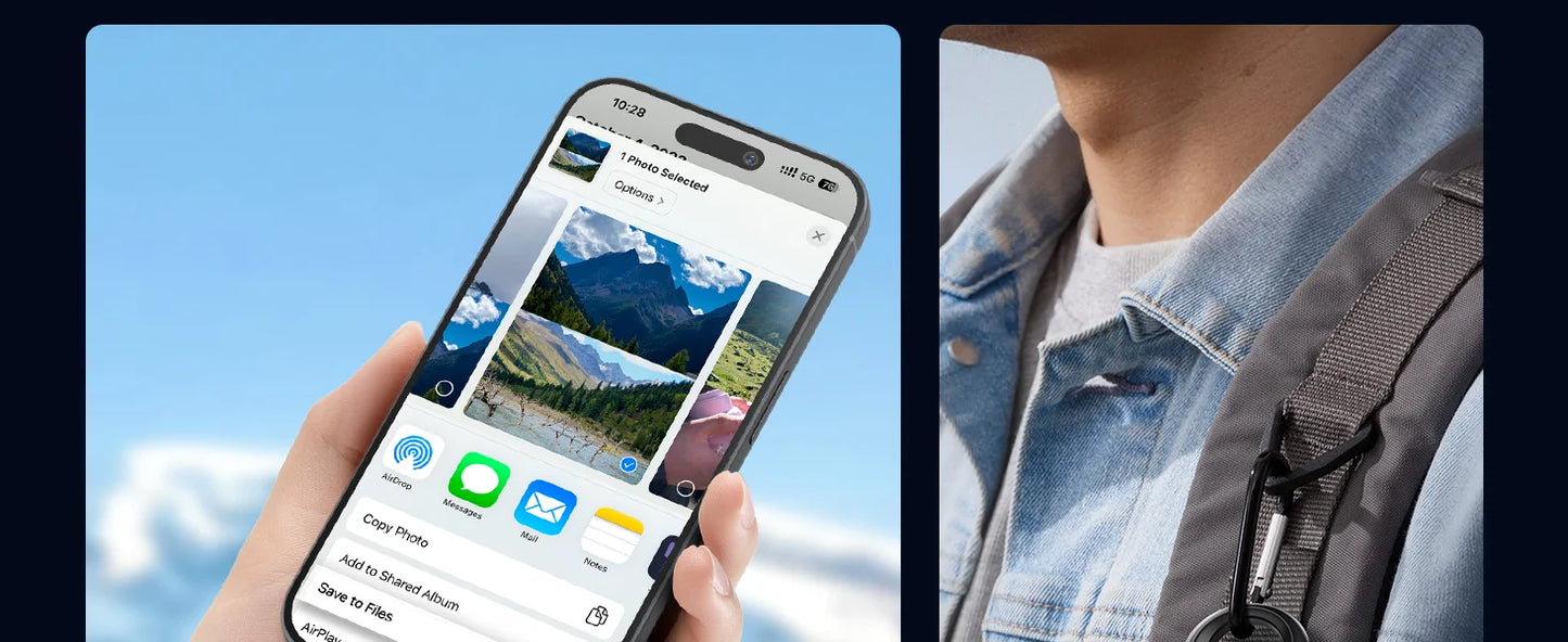 ORICO 1TB External SSD Up to 1050MB/s 550MB/s, Hanging Hole Design Portable Solid State Drive, USB C&A 2 in 1 Cable