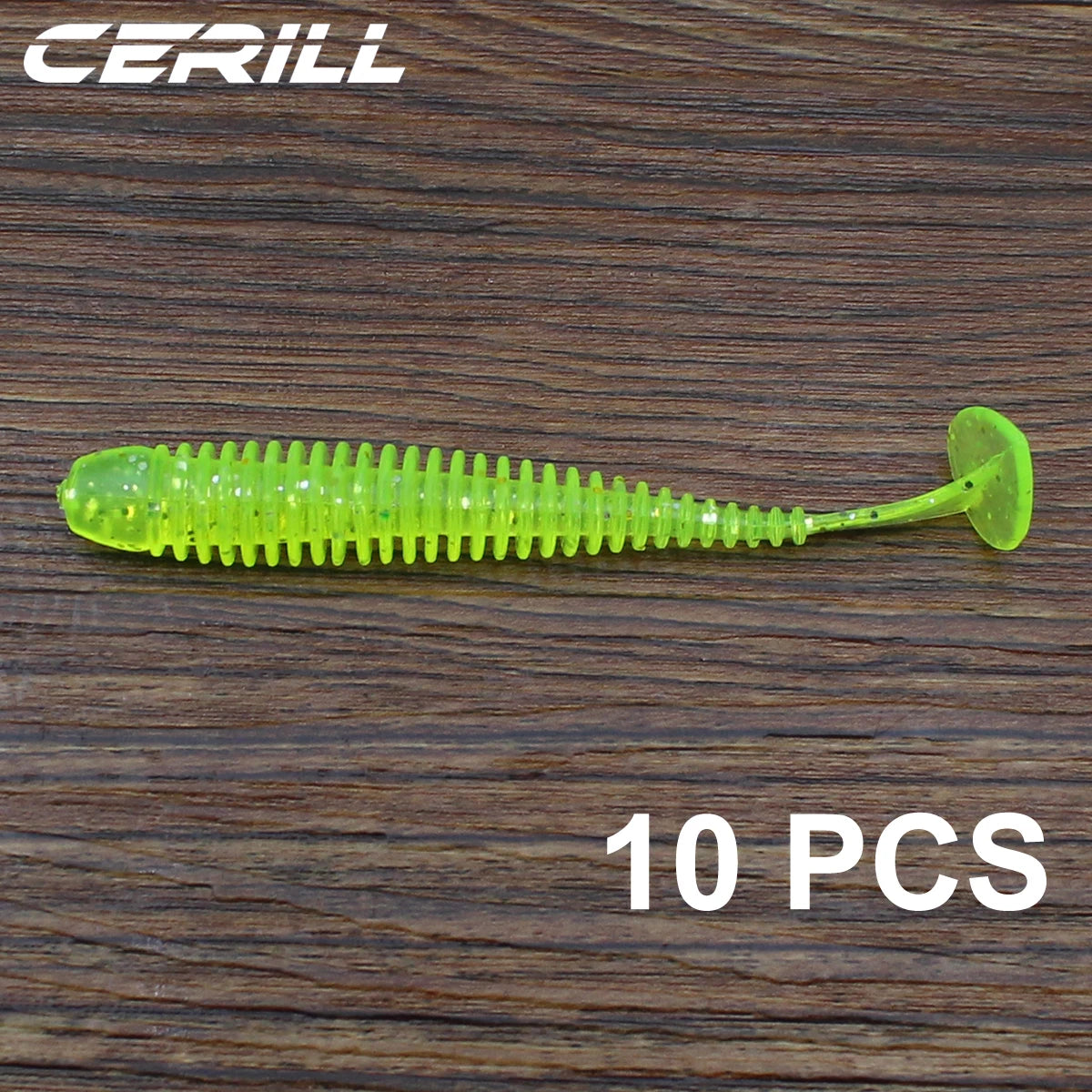 Cerill 10 PCS 6 cm 7.5 cm Silicone T Tail Worm Soft Fishing Lures Artificial Baits Bass Jigging Wobblers Swing Swimbait Tackle