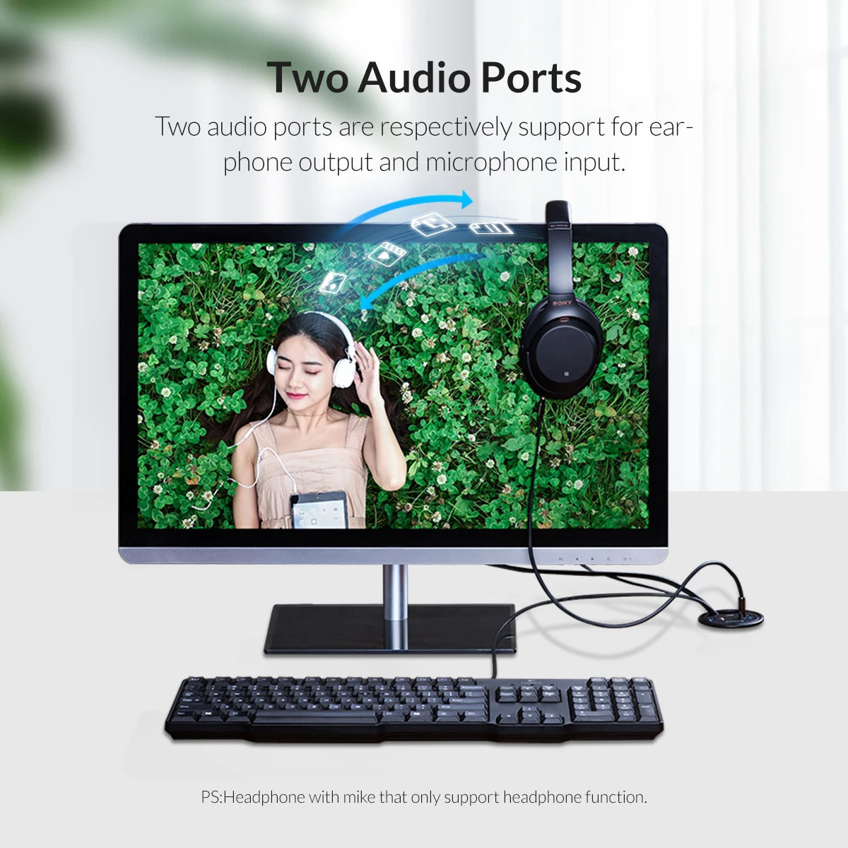 ORICO 5Gbps High-Speed USB HUB Splitter Multi Desk Grommet USB 3.0 Ports Desk Mount Adapter for PC Tablet Phone High Quality