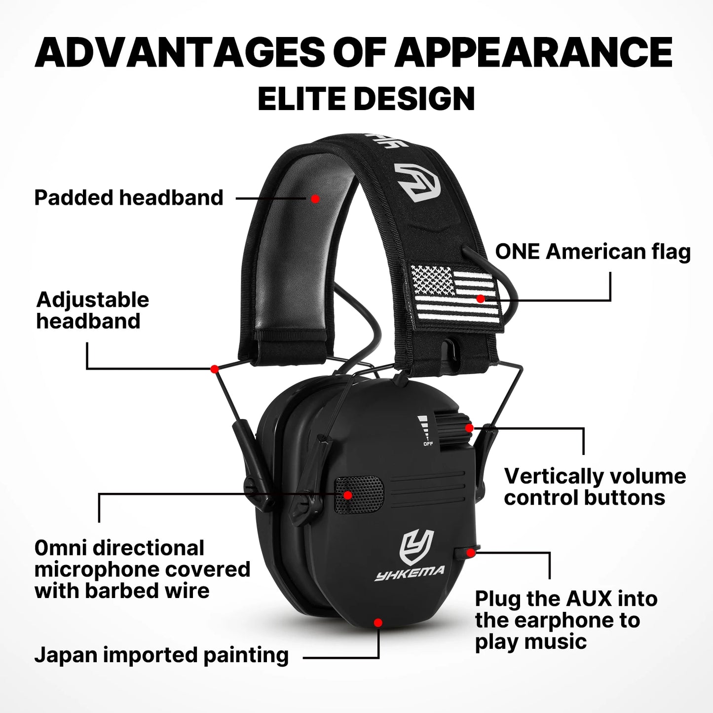 Gun Range Shooting Active Headset Headphones for Hunting Electronic Hearing Protection Ear Protect Noise Reduction Earmuff