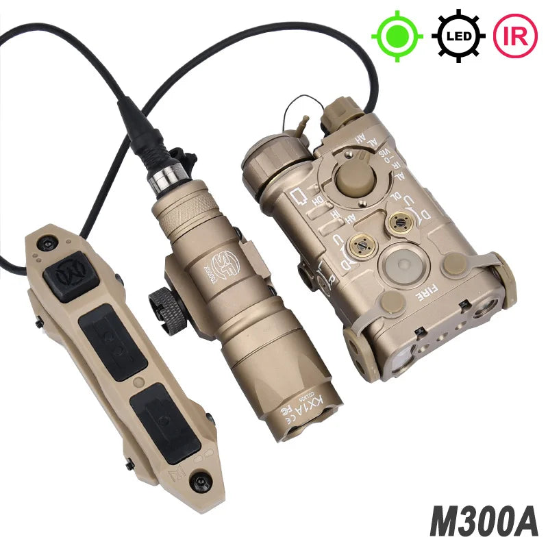 Tactical Metal NGAL Red Dot Green Blue Indicator Surefir M300A M600C Dual Function Switch Fit 20mm Rail Airsoft Hunting Laser
