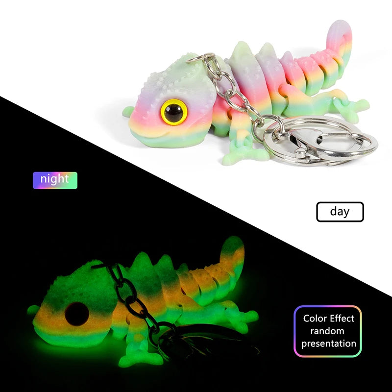 Cartoon 3D Printed Dragon Keychain Movable Joints Creative Backpack Decoration Accessories Unique Figurine Pendant Gifts