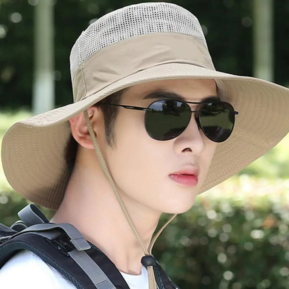 Outdoor Fisherman Hat Wide Brim Bucket Hat With Neck Hiking Cover Adjustable Outdoor Fishing Camping Travel Anti Uv Hat Cap