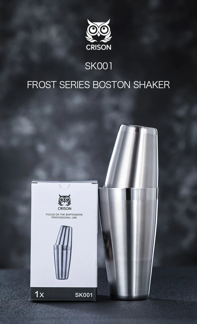 CRISON SK001 Professional Boston Shaker Two Piece Blender Bar Tool for Bartenders cocktail shaker