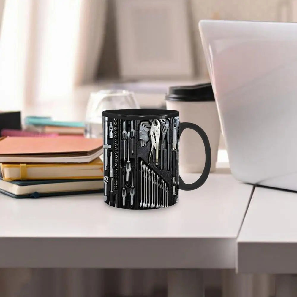 Mechanic Black Mug Black Ceramic Coffee Cup For Mechanics Large Toolbox Coffee Cup Tea Mug For Whiskey Beer Juice Soup Water