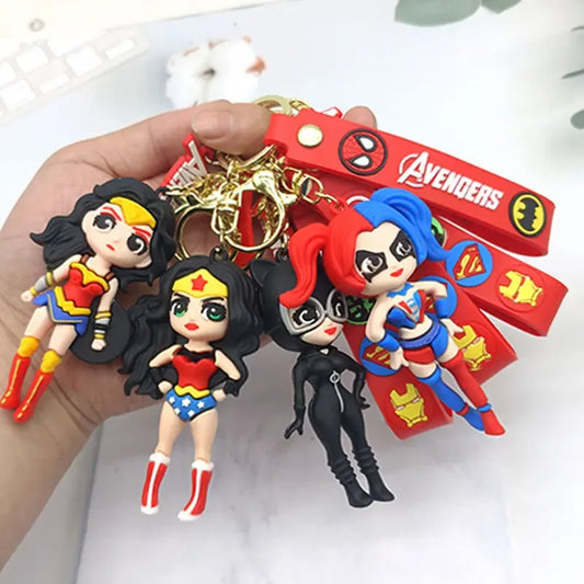 Fashion Cartoon Keychain Cute Gilr Fantasy Key Chain Women Bag Pendant Ornaments Girlfriends Car Keyring Gifts Accessories
