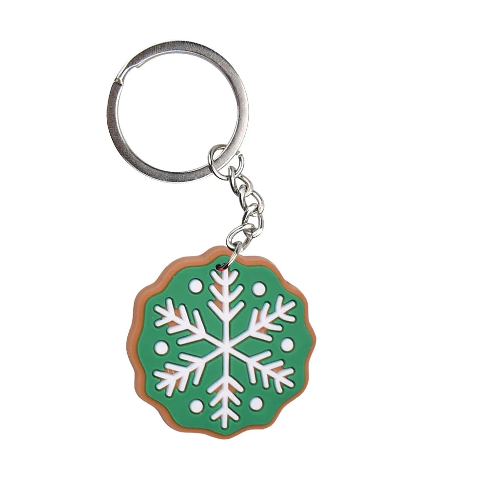 Snowflake Series Keychain New 2D PVC Soft Rubber Backpack Decoration Christmas Gift Car Free DIY Keychain Accesorios Bag Charm