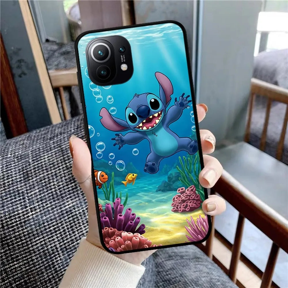 Cartoon S-StitchS Phone Case For Xiaomi Mi 5X 8 9 10 11 12 Lite Pro 10T PocoX3pro PocoM3 Note 10 Pro Lite
