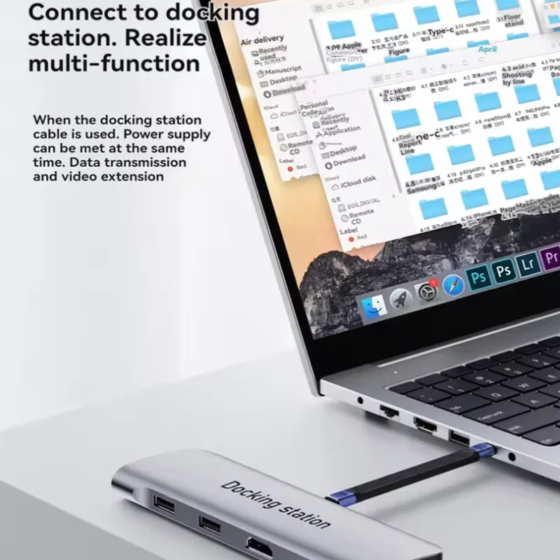 USB4 Short Cable 40Gbps Data Transfer 240W PD Fast Charging Thunderbolt 4/3 Interface Flat USB-C Cord for Laptop Phone Tablet