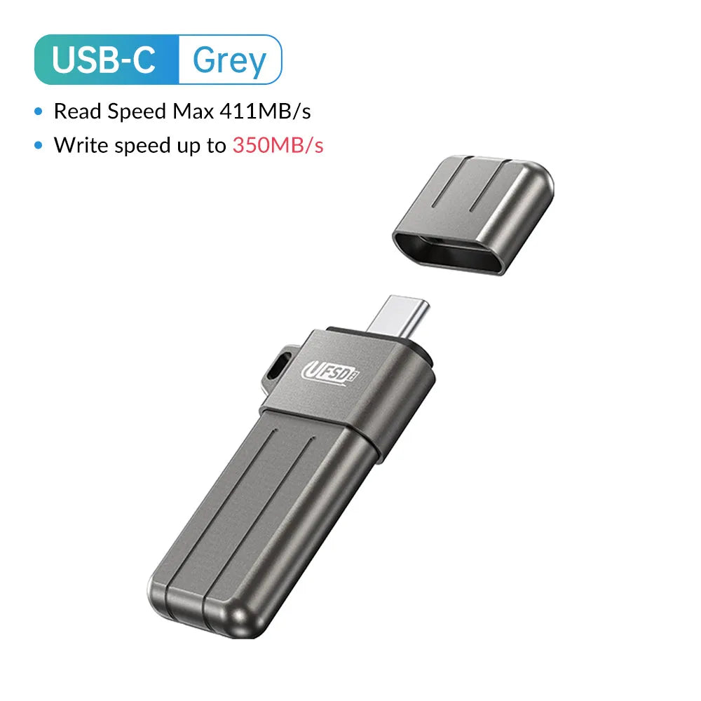 ORICO UFSD All Metal 512GB USB Flash Drive 411MB/S Pen Drives 256GB 128GB 64GB USB Stick Type C Pendrives Memory Stick U Disk