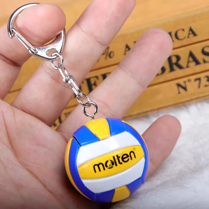 PVC Volleyball Keychain ball toy Sport Key Chain Gift Car Ball Key Holder Ring For Players Men Women Keyring Birthday Gift