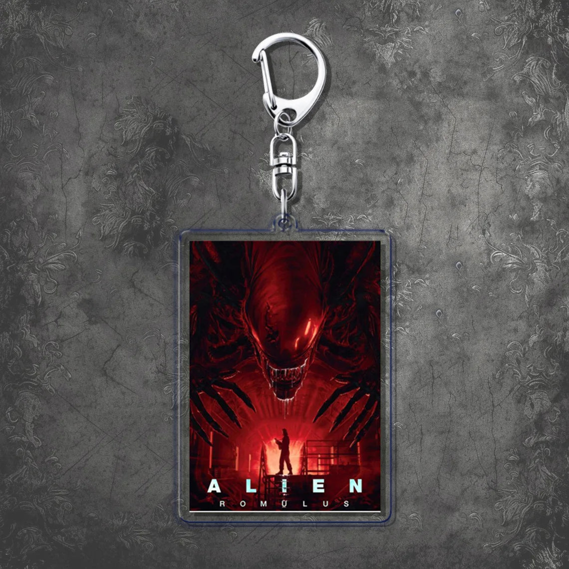 Horror Scary Classic Movie Keychain Key Chain Ring for Bag Xenomorph Sci Fi Keyring Jewelry Gamer Fans Gaming Gift