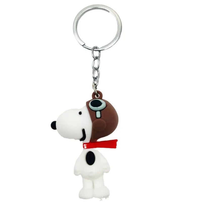 Snoopy Keychain PVC Key Ring Charlie Doll Pendant Cute Bag Ornament Men Woman Car Keys Cartoon Pendant Accessories Fashion Gift