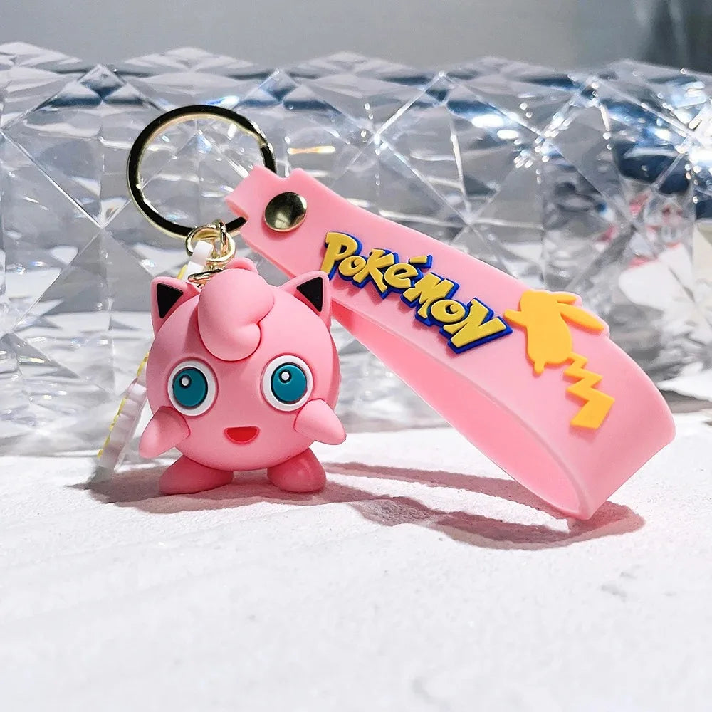 New Pokemon Pikachu Keychain Anime Cartoon Key--Chain Charmander Psyduck Fashion Keyring Pendant Accessories Toys--Kids Gifts