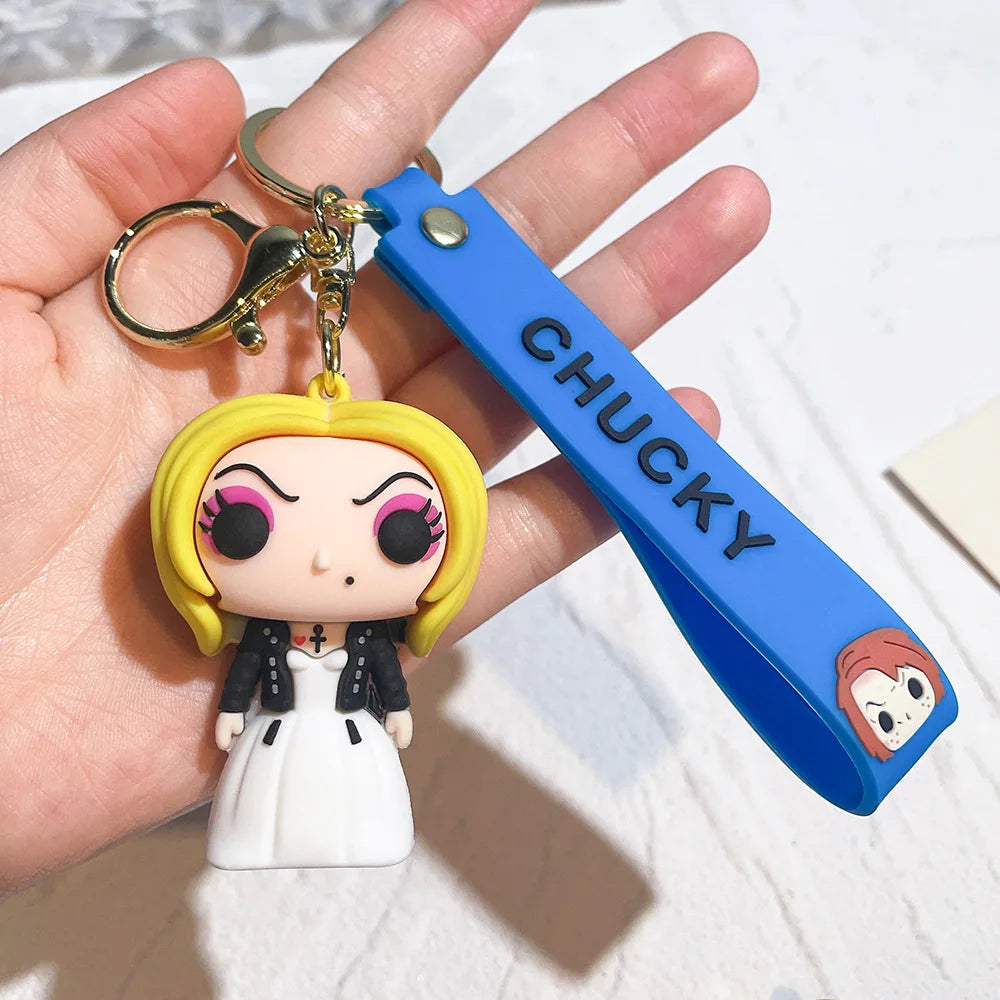 Horror Movie Keychain Cartoon Chucky Doll Pendant Key Chains Bag Car Keyring llaveros Punk Jewelry Gifts New Wholesale
